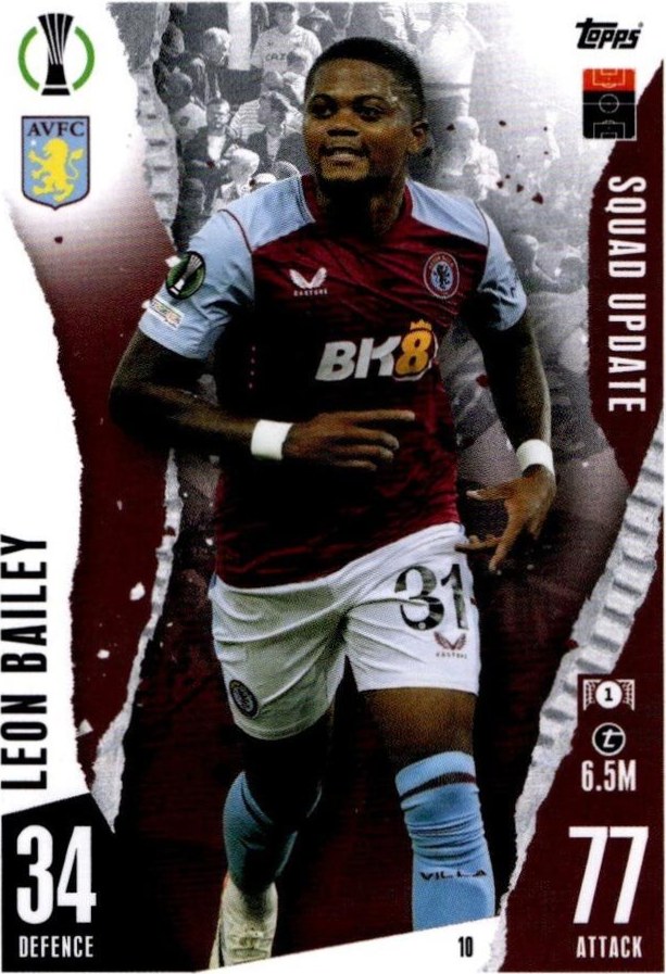 Leon Bailey 2023 Topps Match Attax UEFA Club Competitions Extra