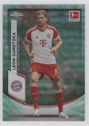 Leon Goretzka 2023 Topps Chrome Bundesliga Aqua Bubbles Wave Refractor 202/275