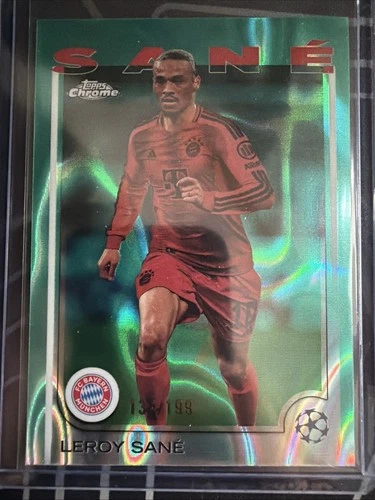 Leroy Sane 2024 Topps Chrome UEFA Club Aqua Refractor /199