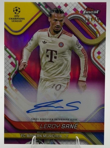 Leroy Sane 2024 Topps Finest Chrome Pink Refractor /75