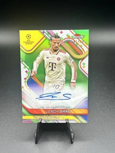 Leroy Sane 2024 Topps Finest Green Wave Refractor /99