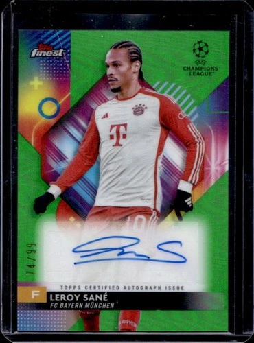 Leroy Sane 2023 Topps Finest Neon Green Refractor /99