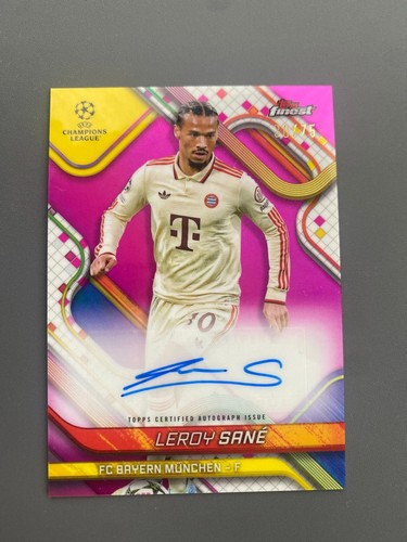 Leroy Sane 2024 Topps Finest UEFA Magenta /75