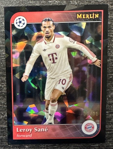 Leroy Sane 2024 Topps Merlin Chrome Black Atomic Refractor /10