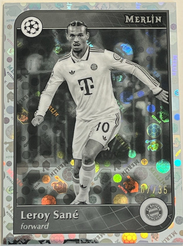 Leroy Sane 2024 Topps Merlin Chrome Black & White Vintage /35