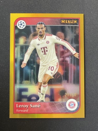Leroy Sane 2024 Topps Merlin Chrome Gold Refractor /50