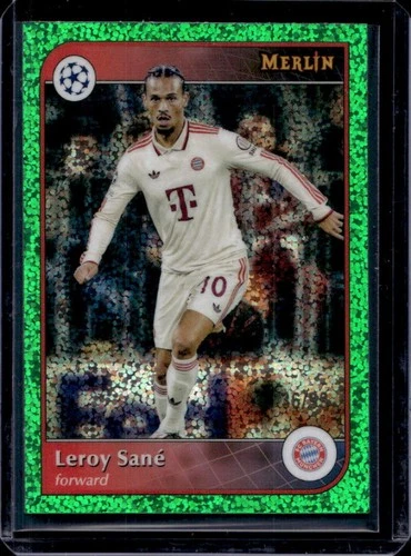 Leroy Sane 2024 Topps Merlin Chrome Green Speckle Refractor /99