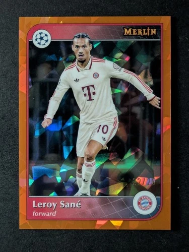 Leroy Sane 2024 Topps Merlin Chrome Orange Atomic Refractor /25