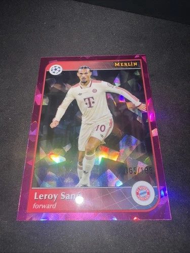 Leroy Sane 2024 Topps Merlin Chrome Pink Atomic Refractor /199