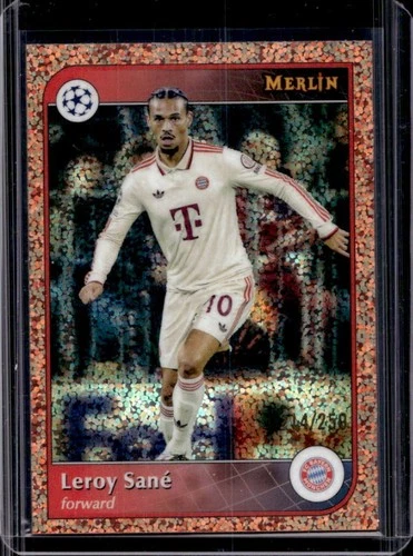 Leroy Sane 2024 Topps Merlin Chrome UEFA Rose Gold Speckle Refractor /250