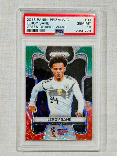Leroy Sane 2018 Panini Prizm World Cup Green/Orange Wave