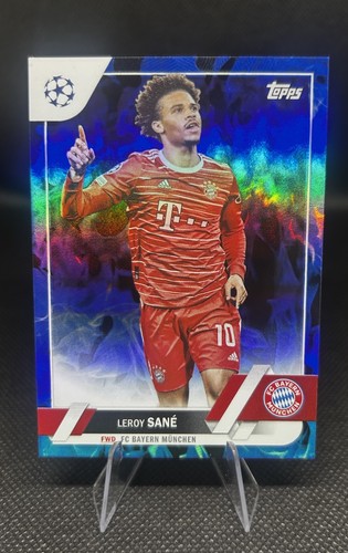 Leroy Sane 2022 Topps UEFA Club Competitions Blue Inferno Foil /125