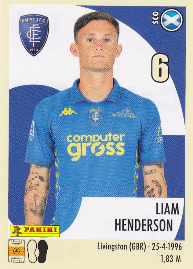 Liam Henderson 2024 Panini Calciatori Stickers