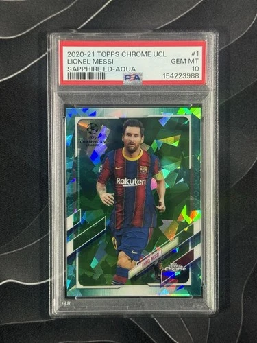Lionel Messi 2020 Topps Chrome UCL Sapphire Aqua /150