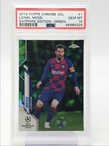 Lionel Messi 2019 Topps Cromo UCL Sapphire Green /75