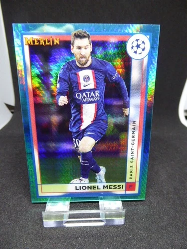 Lionel Messi 2022 Topps Merlin Chrome Aqua Prism Refractor