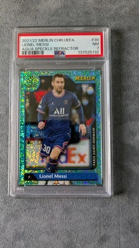 Lionel Messi 2021 Topps Merlin Chrome Aqua Speckle /199