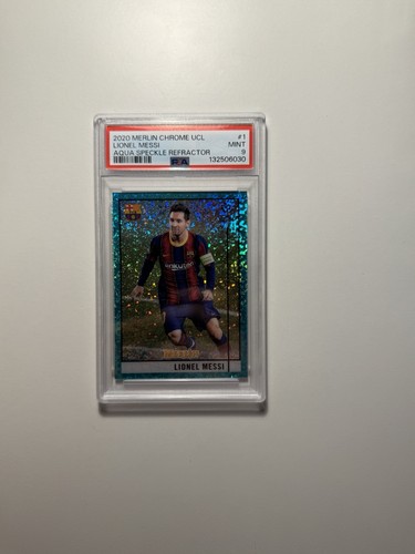 Lionel Messi 2020 Panini Merlin Chrome Aqua Speckle Refractor /175