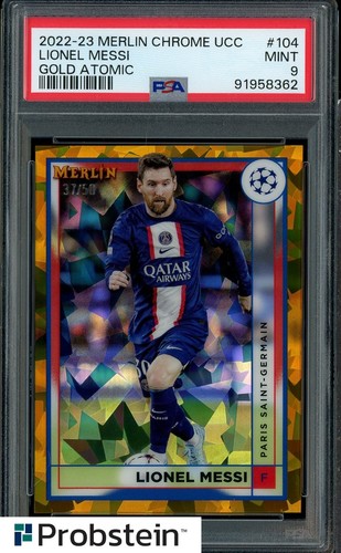 Lionel Messi 2022 Panini Merlin Chrome Gold Atomic /50