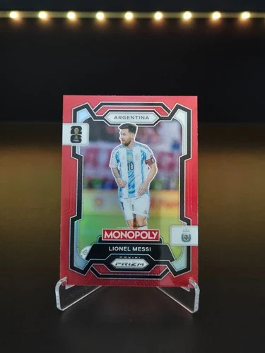 Lionel Messi 2026 Panini Monopoly Prizm FIFA World Cup Soccer Red Prizm