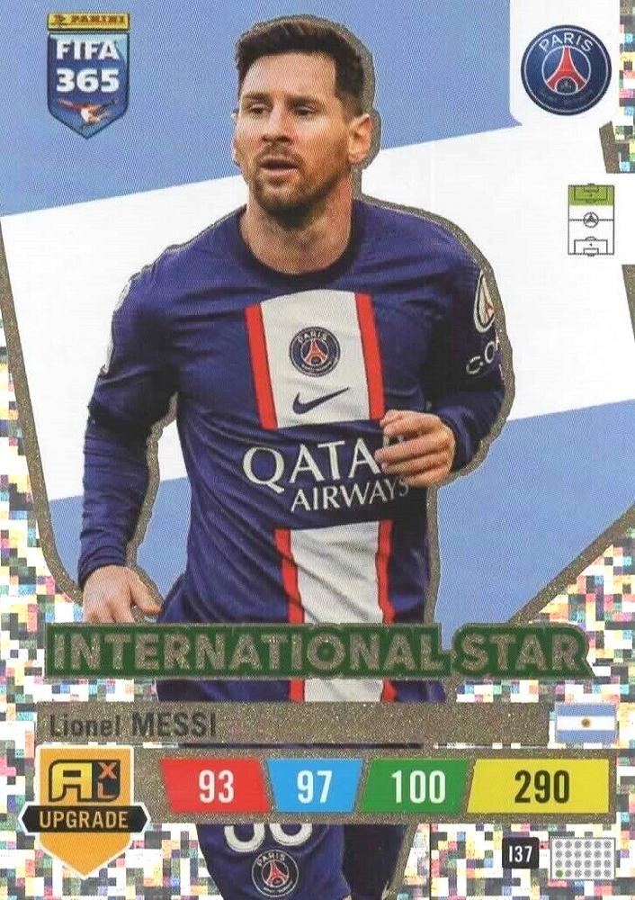 Lionel Messi 2023 Panini Adrenalyn XL FIFA 365 Upgrade