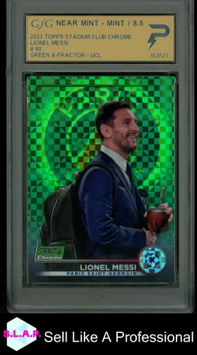 Lionel Messi 2023 Topps Stadium Club Chrome Green X Fractor /175