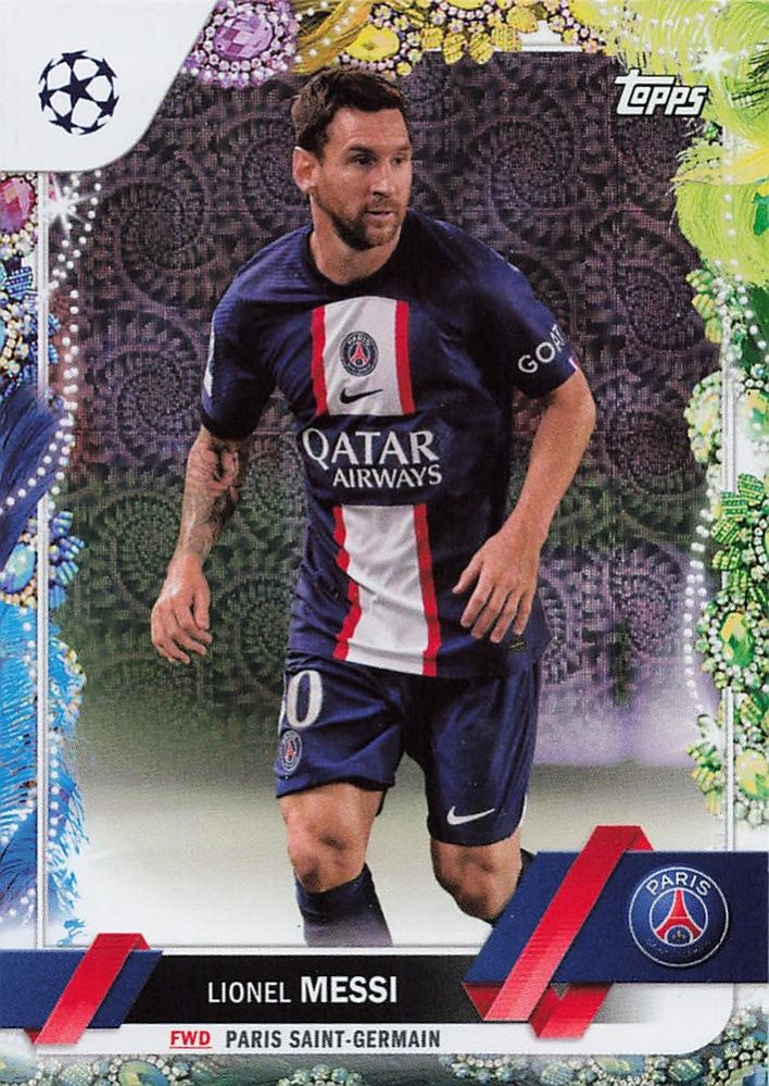 Lionel Messi 2022 Topps UEFA Club Competitions Carnaval Edition