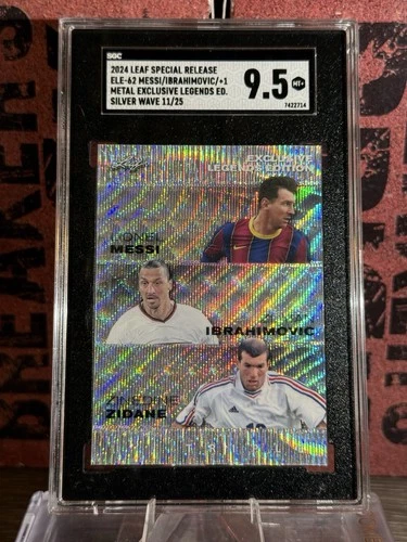 Lionel Messi, Zlatan Ibrahimovic, Zinedine Zidane 2024 Leaf Special Release 11/2