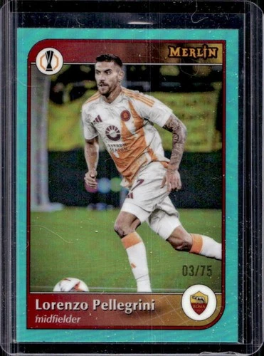 Lorenzo Pellegrini 2024 Topps Merlin Chrome Aqua Refractor /75