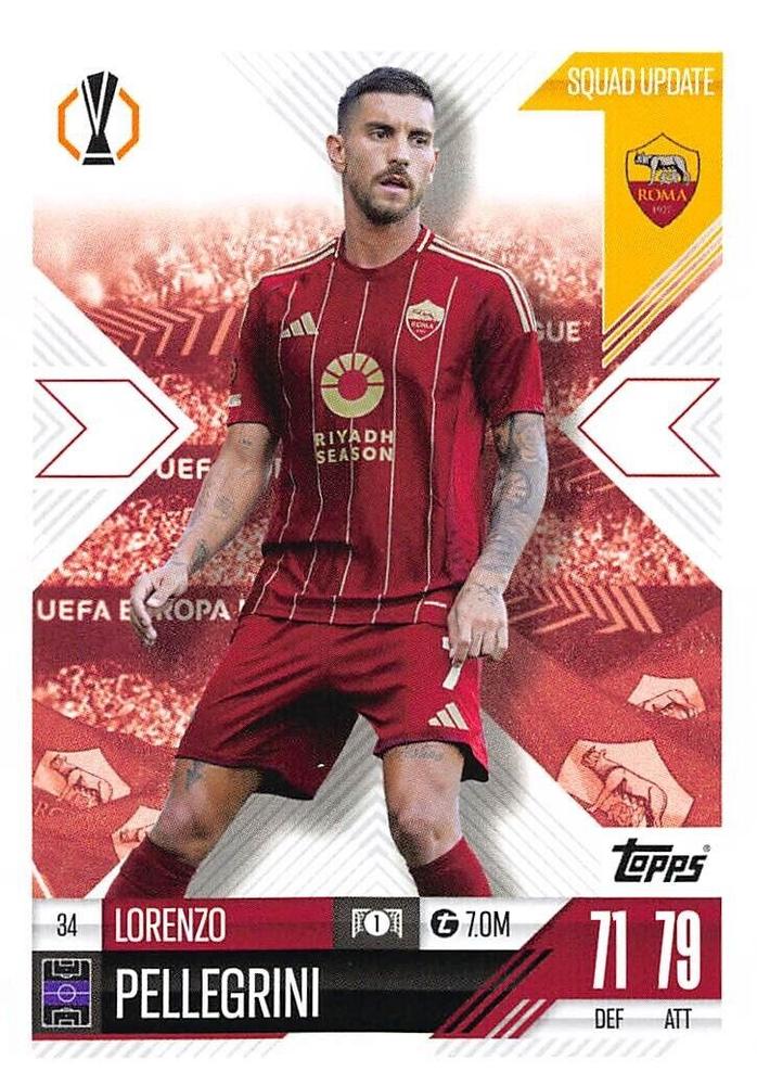 Lorenzo Pellegrini 2024 Topps Match Attax UEFA Club Competitions Extra