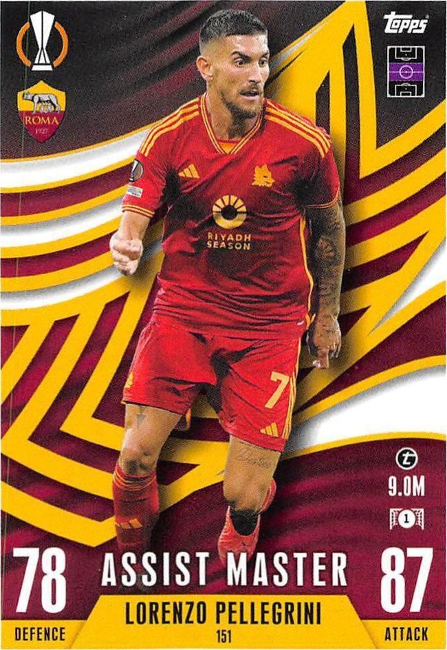 Lorenzo Pellegrini 2023 Topps Match Attax UEFA Club Competitions Extra