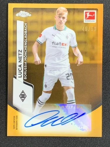 Luca Netz 2023 Topps Chrome Bundesliga Gold Refractor /50