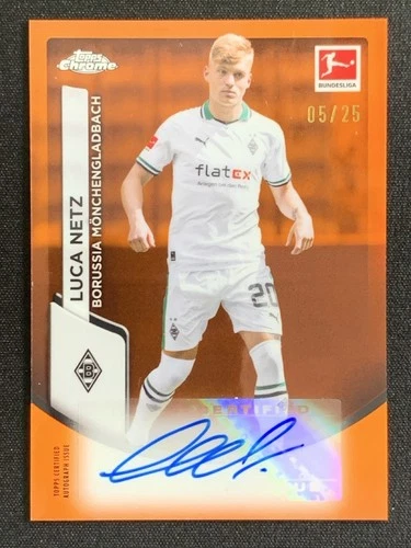 Luca Netz 2024 Topps Chrome Bundesliga Orange Refractor /25