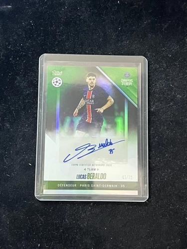 Lucas Beraldo 2024 Topps PSG Team Set Champion D'Europe Green /75