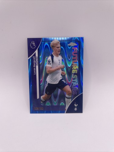 Lucas Bergvall 2026 Topps Chrome Premier League Blue Raywave /150