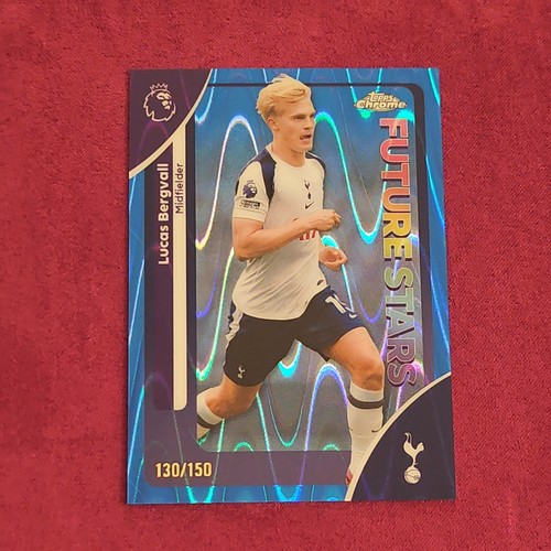 Lucas Bergvall 2026 Topps Chrome Premier League Blue Wave Refractor /150