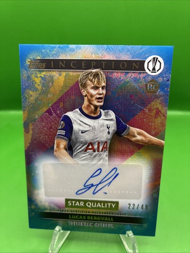 Lucas Bergvall 2024 Topps Inception UEFA Blue 22/49