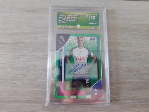 Lucas Bergvall 2025 Topps Premier League Green Sparkle 62/99