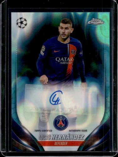 Lucas Hernández 2023 Topps Cromo UEFA Aqua Lava