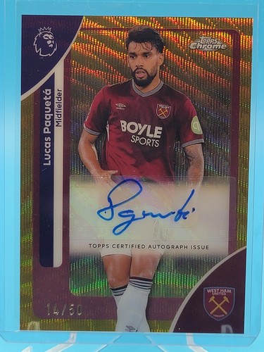 Lucas Paquetá 2025 Topps Chrome Gold Wave /50