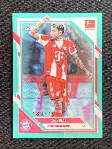 Luis Díaz 2026 Topps Cromo Bundesliga Aqua Wave Refractor /199