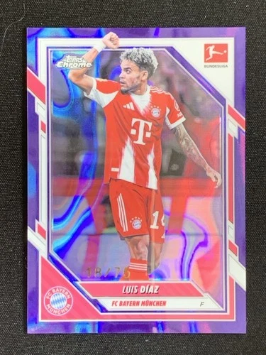 Luis Díaz 2025 Topps Cromo Bundesliga Purple Lava Refractor /75