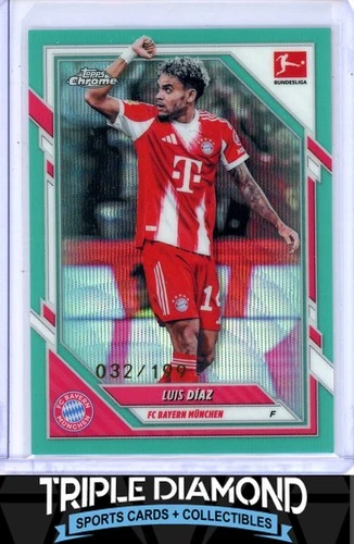 Luis Diaz 2025 Topps Chrome Bundesliga Aqua Wave Refractor /199