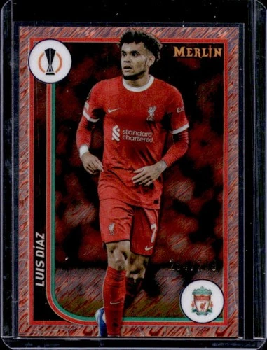 Luis Diaz 2023 Topps Chrome Merlin UEFA Rose Gold Shimmer Refractor /299