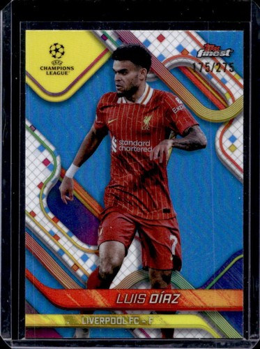 Luis Diaz 2024 Topps Finest UEFA Sky Blue Refractor /275