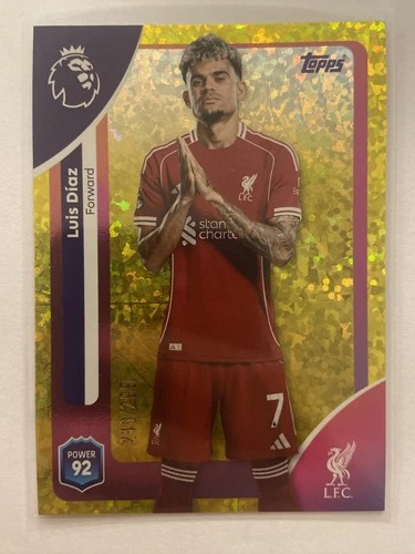 Luis Diaz 2026 Topps Premier League Yellow Gold Sparkle /299