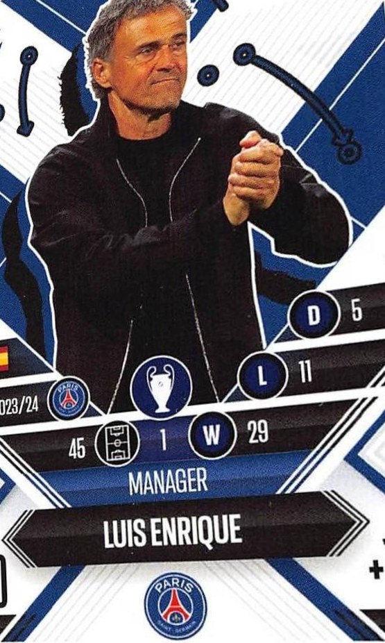 Luis Enrique 2024 Topps Match Attax UEFA Club Competitions Extra