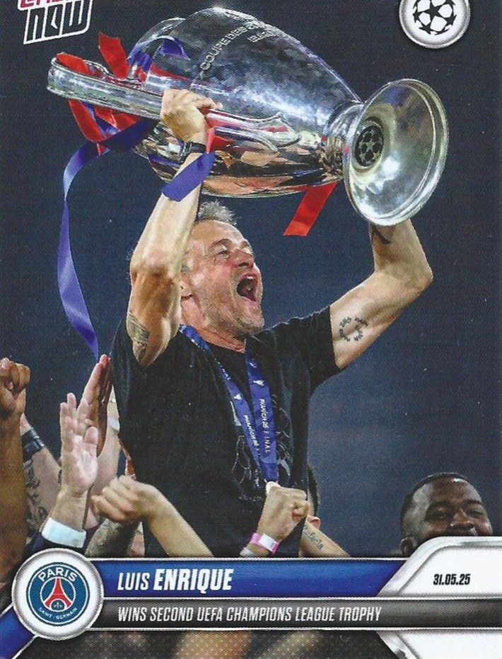 Luis Enrique 2024 Topps Now UEFA Champions League