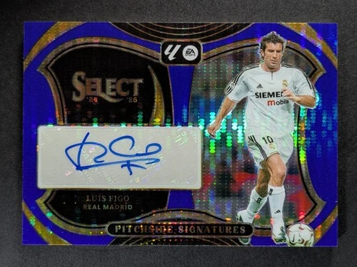 Luis Figo 2024 Panini Select FIFA Blue Pulsar Prizm