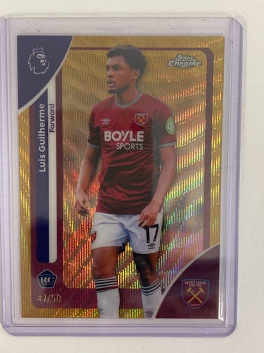 Luis Guilherme 2026 Topps Premier League Chrome Gold Wave /50